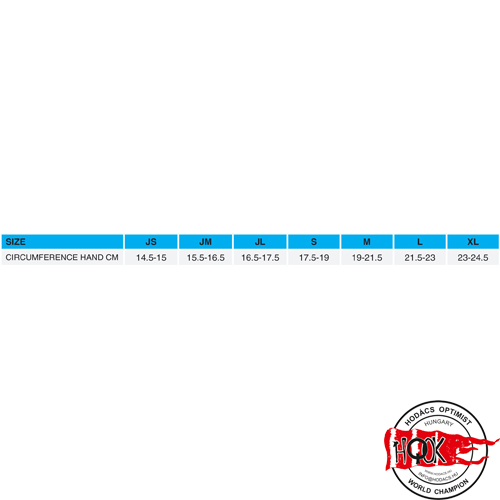 2550_merettabla Glovews size chart